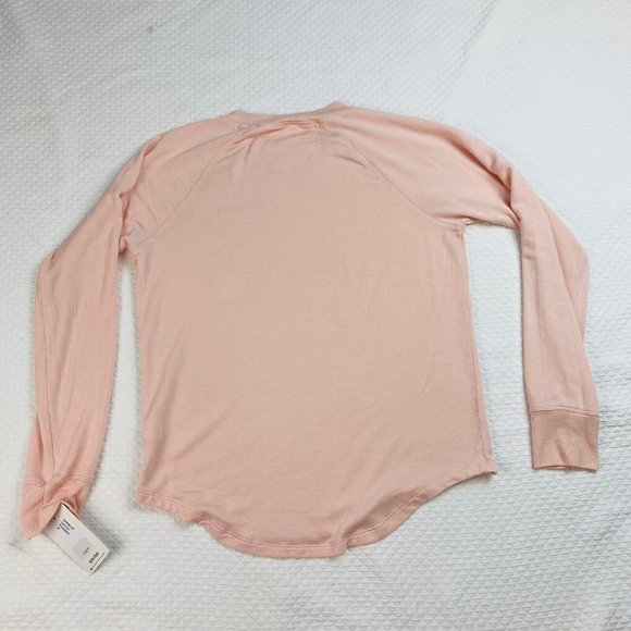 NWT Splits59 Womens Medium Comfy Cozy Sweatshirt Top Pink Curved Hem $108 - Picture 3 of 8